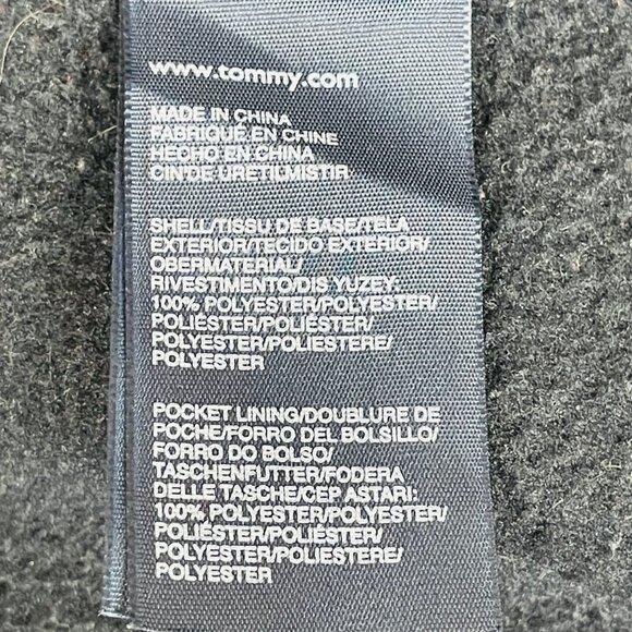 Tommy Hilfiger Fleece Jacket Sz M Hooded Zip Front Nautical Preppy Beach Neutral - Picture 8 of 8